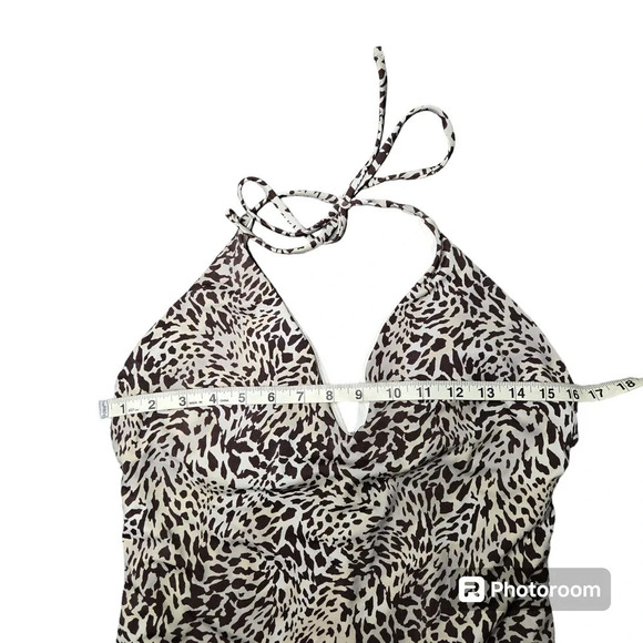 Loft Beach Halter Leopard Print Swimsuit - Picture 3 of 6